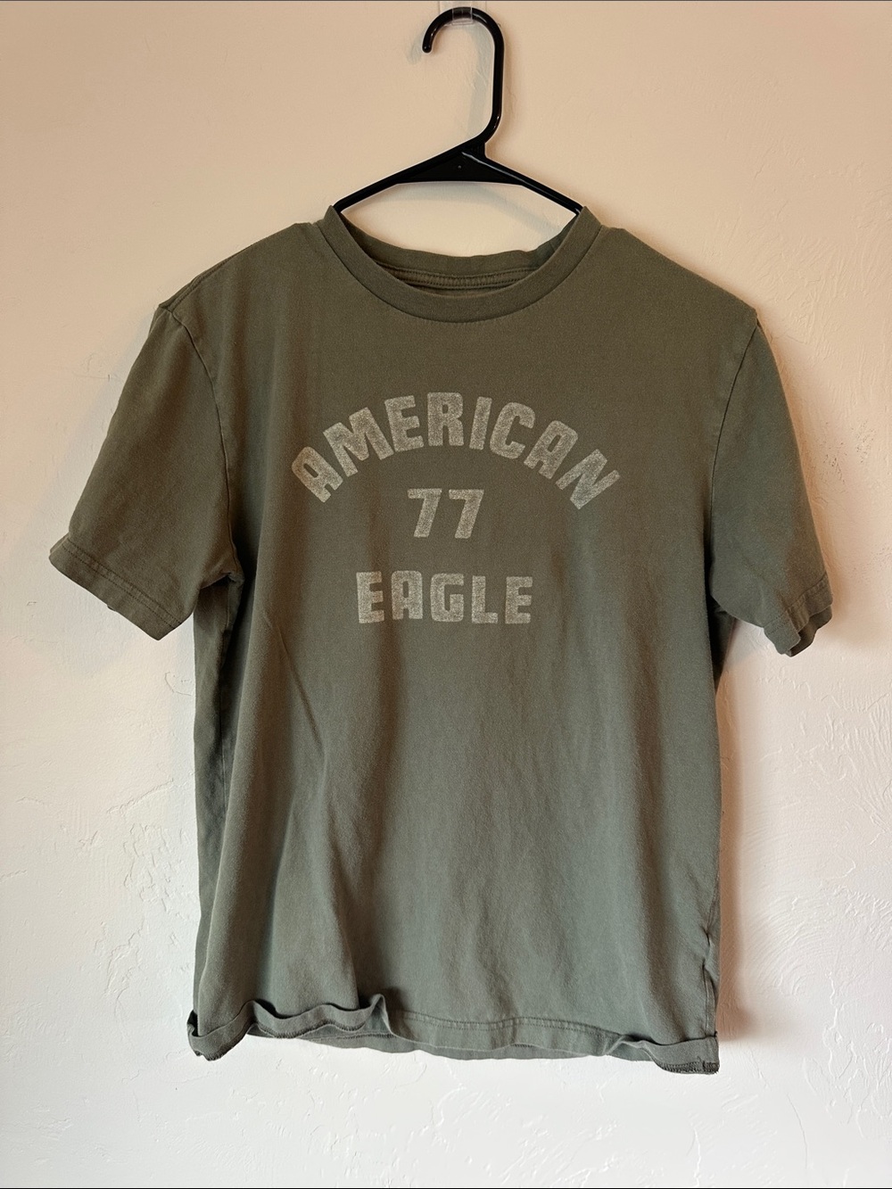 American Eagle Outfitters Olive Green Logo '77 Short Sleeve Tee